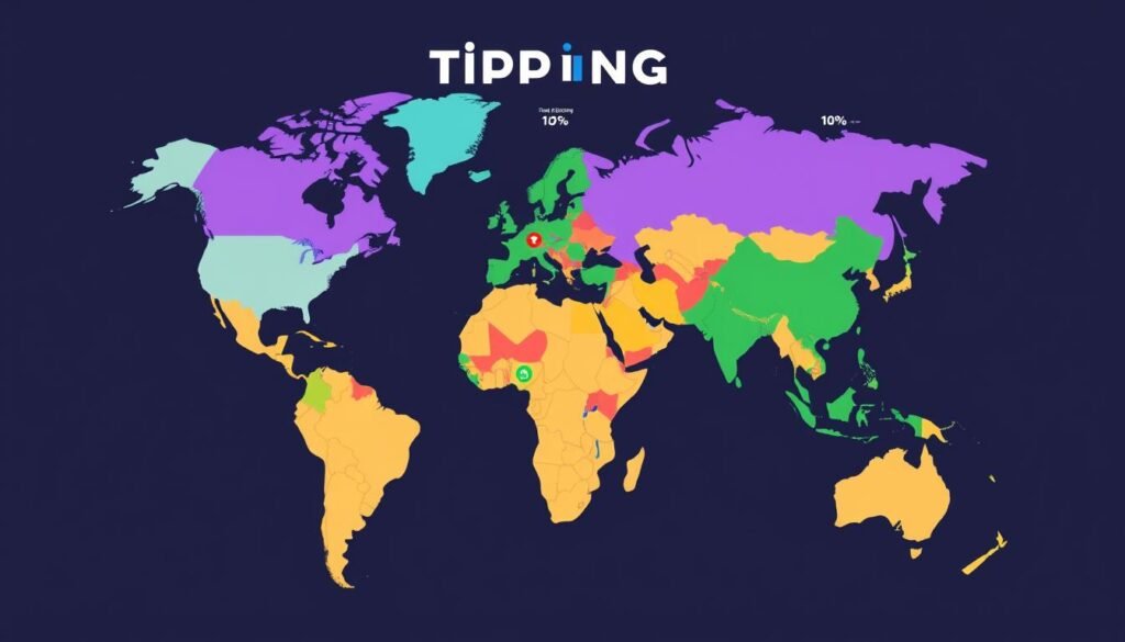 World map highlighting different tipping customs by country