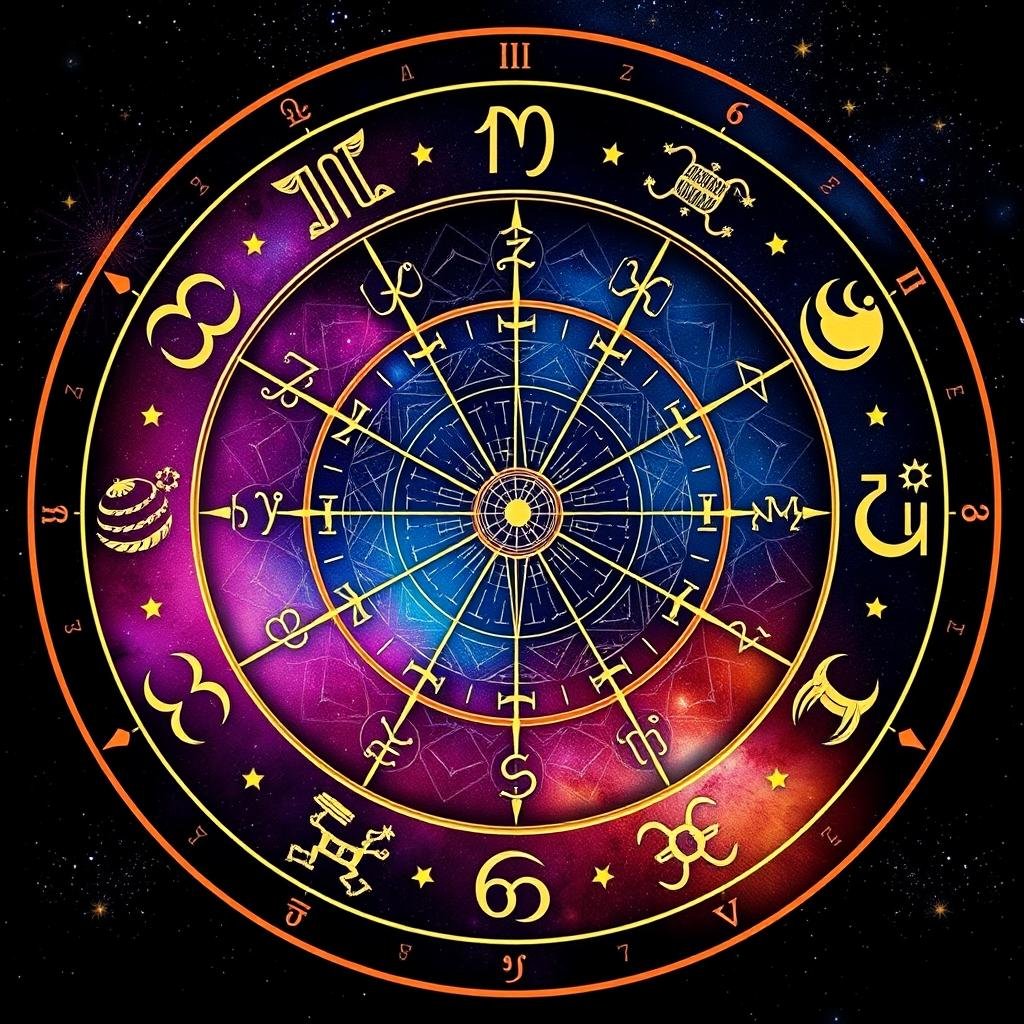 Zodiac wheel showing astrological compatibility between signs